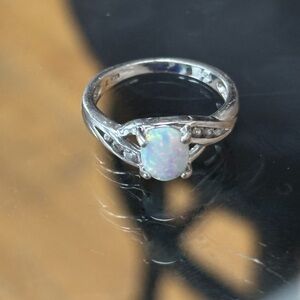 Elegant Silver Opal Ring